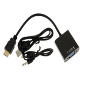 Переходник Переходник/ Переходник GoPower HDMI (m)-VGA (f) с питанием черный (1/200)