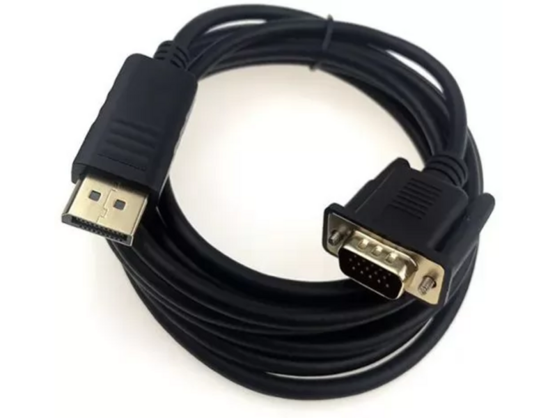 Кабель Кабель/ Кабель GoPower DisplayPort (m)-VGA (m) 1.8м ПВХ черный (1/100)