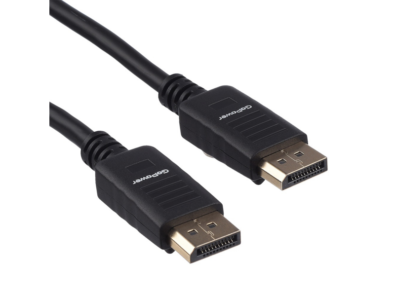 Кабель Кабель/ Кабель GoPower DisplayPort (m)-DisplayPort (m) 1.8м ПВХ ver.1.4 черный Premium Zip-Lock c подвесом
