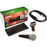 Микрофон проводной Shure PGA48-XLR-E 4.6м черный/серебристый
