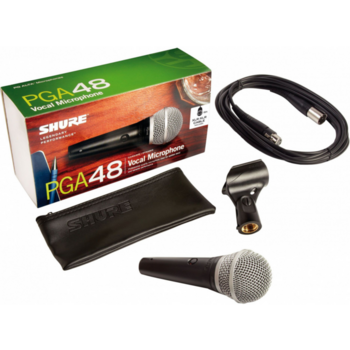 Микрофон проводной Shure PGA48-XLR-E 4.6м черный/серебристый