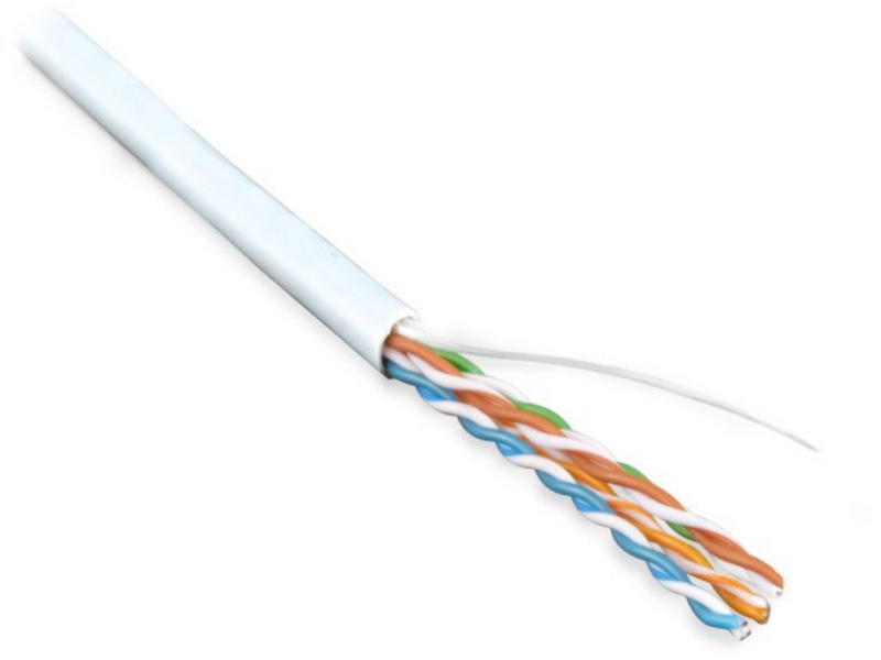 Кабель информационный Hyperline UUTP4-C5E-S24-IN-LSZH-WH-100 кат.5E UTP 4 пары 24AWG LSZH внутренний 100м белый