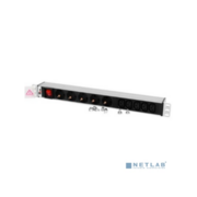 REM Блок розеток Rem-10 без шнура с выкл., 5 Schuko, 5 IEC 60320 C13, вход IEC 60320 C14, 10A, алюм., 19" (R-10-5S-5C13-V-440-Z)
