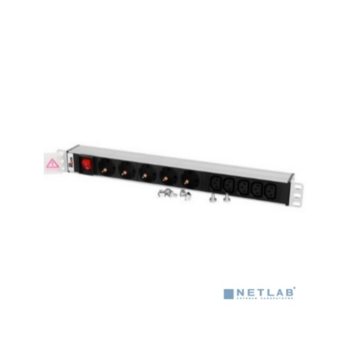 REM Блок розеток Rem-10 без шнура с выкл., 5 Schuko, 5 IEC 60320 C13, вход IEC 60320 C14, 10A, алюм., 19" (R-10-5S-5C13-V-440-Z)