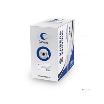 Cabeus UTP-4P-Cat.5e-SOLID-GY-LIGHT Кабель витая пара UTP (U/UTP), категория 5e, 4 пары 0,48мм (24 AWG), одножильный, PVC нг(А)-LS, серый (305 м)