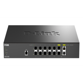 коммутатор D-Link PROJ Настраиваемый L2+ коммутатор, 10x10GBase-X SFP+, 2xCombo 10GBase-T/SFP+, CLI, консольный порт RJ-45