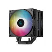 Кулер для процессора DEEPCOOL AG400 DIGITAL PLUS LGA1700/1200/115X/AM5/AM4 (9шт/кор, TDP 220W, PWM, DUAL ARGB Fan 120mm, 4 тепл. трубки, черный) RET