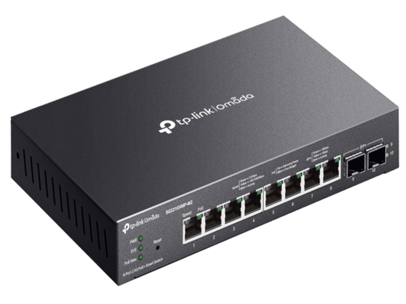 коммутатор TP-Link SG2210XMP-M2, Port 10GE SFP+ Smart Switch with 8-Port PoE+