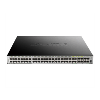 Коммутатор D-Link DGS-3630-52PC/A2ASI, PROJ L3 Managed Switch with 44 10/100/1000Base-T ports and 4 100/1000Base-T/SFP combo-ports and 4 10GBase-X SFP+ ports (48 PoE ports 802.3af/802.3at (30 W), PoE Budget 370W