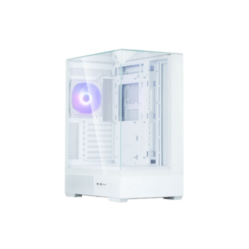 корпус ZALMAN P40 Prism, ATX, WHITE, WINDOW, 2x3.5", 3x2.5", 1xUSB TYPE-C, 2xUSB3.0, REAR 1x120mm ARGB