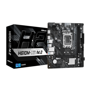 Материнская плата ASROCK H610M-H2/M.2, LGA1700, H610, 2*DDR4, 4*SATA, 1*M.2, 2*USB 3.2, 4*USB 2.0, 1*PCIx16, 1*PCIx1, 2*HDMI, mATX
