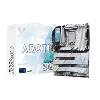 Материнская плата MAXSUN MS-iCraft Z890 ARCTIC, LGA1851, Z890, 4*DDR5, 4*SATA3, 4*M.2, USB 3.2, USB 2.0, Type-C, 4*PCIEx16, HDMI+DP, ATX
