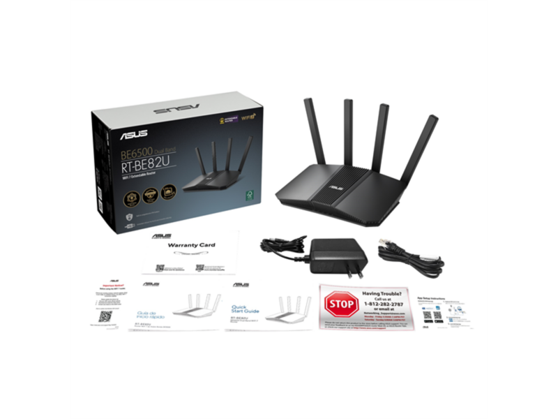 роутер ASUS RT-BE82U//802.11 a/b/g/n/ac/ax/ax/be, 2,4 + 5 gGz, black