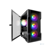 1STPLAYER Корпус TRILOBITE T3-G Black / mATX, TG / 4x 120mm LED fans inc. / T3-G-BK-4F1