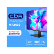 CBR LCD Монитор 23.8" MF-2402 безрамочный, IPS, FHD 1920x1080, 100Гц, Динамики 2*3W, 1*DP, 1*HDMI, 1*VGA, внешний БП, FreeSync, черный, кабель 1* HDMI 1.5м в комплекте [LCD-MF2402-OPC]