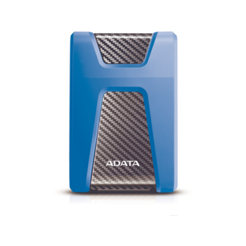 Внешний жесткий диск Внешний жесткий диск/ Portable HDD 2TB ADATA HD650 (Blue), Silicone, USB 3.2 Gen1, 121x81x21mm, 201g /3 года/