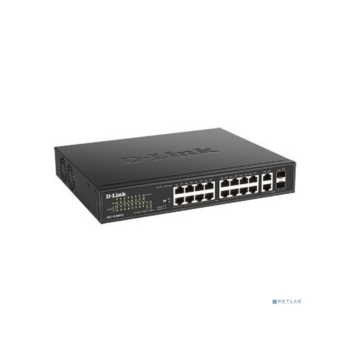 D-Link DES-1018MPV2/A1A Неуправляемый коммутатор с 16 портами 10/100Base-TX и 2 комбо-портами 100/1000Base-T/SFP (16 портов PoE 802.3af/at, PoE-бюджет 247 Вт, дальность до 250 м)