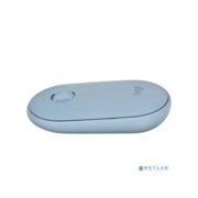 910-006655 Мышь беспроводная Logitech PEBBLE M350 Blue голубая, оптическая, 1000dpi, 2.4GHz, USB-ресивер, бесшумная, под обе руки