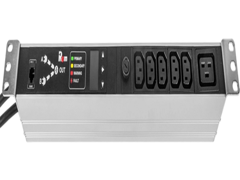 АВР Rem R-16-5C13-C19-T-440-2X1.8 1U 19" ввод:2xSchuko выход:5xС13-1xC1916A черный