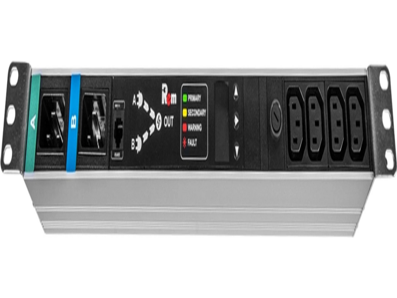АВР Rem R-16-4C13-T-440-2XC20 1U 19" ввод:2xС20 выход:4xС1316A черный