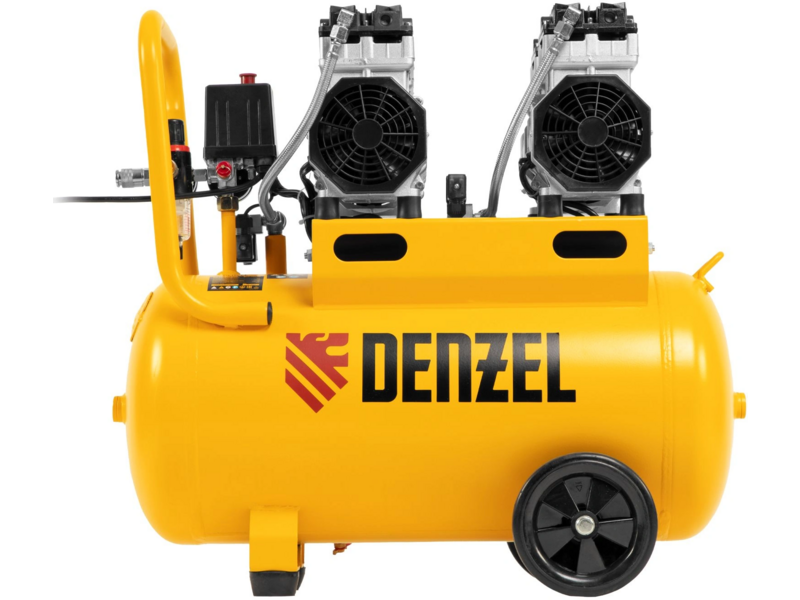 Компрессор поршневой Denzel DLS 1500/50 безмасляный 260л/мин 50л 1500Вт желтый