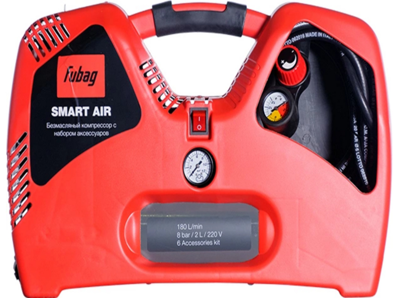 Компрессор поршневой Fubag Smart Air безмасляный 180л/мин 2л 1100Вт красный/черный