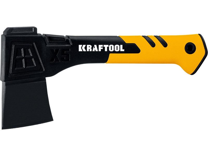 Топор Kraftool 20660-05 малый черный/желтый в комплекте:чехол-ножны