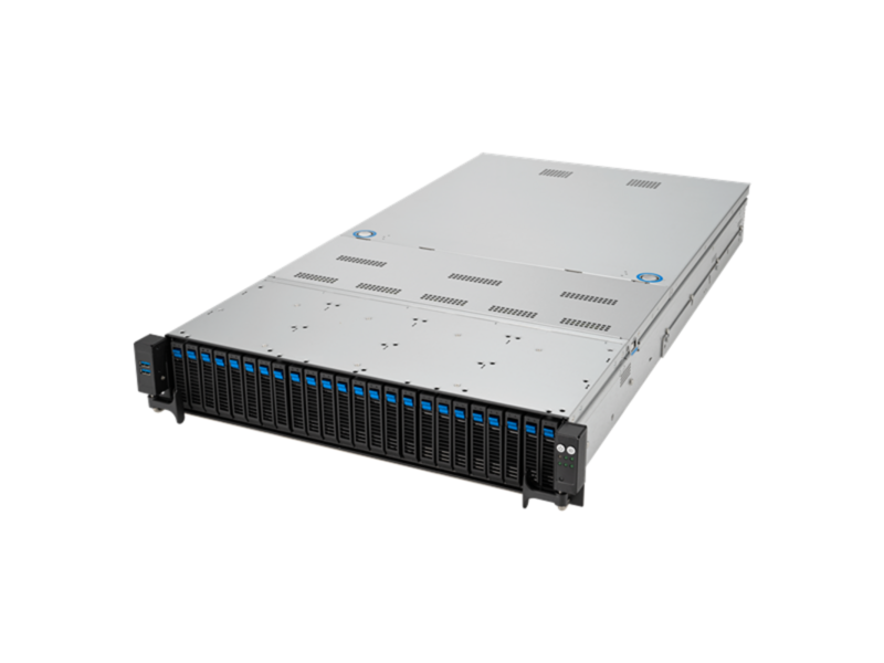 Сервер ASUS RS720A-E12-RS24U /OCP, 2xSP5(LGA 6096; up to 400W),24xDDR5 RDIMM(up to 6TB),24xNVMe/SATA(16 NVMe+8x NVMe/SATA/SAS),soft RAID,2xM.2 slot,8 PCIeGen5+1xRAID slot+OCP 3.0,2x10GBe,2x2600W,ASMB11-Ikv