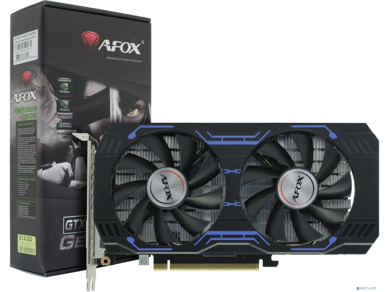 Видеокарта AFOX GTX1660TI 6GB GDDR6 192Bit DP/DVI/HDMI ATX Dual Fan (AF1660TI-6144D6H1-V4/6144D6H7-V4)RTL