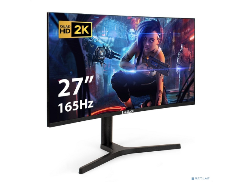 LCD ExeGate 27" EC2700TA Combat {VA 2560x1440 Curved 165Hz 1ms 16:9 300cd 3000:1 178/178 2xHDMI DisplayPort USB Speakers} [EX297303RUS]