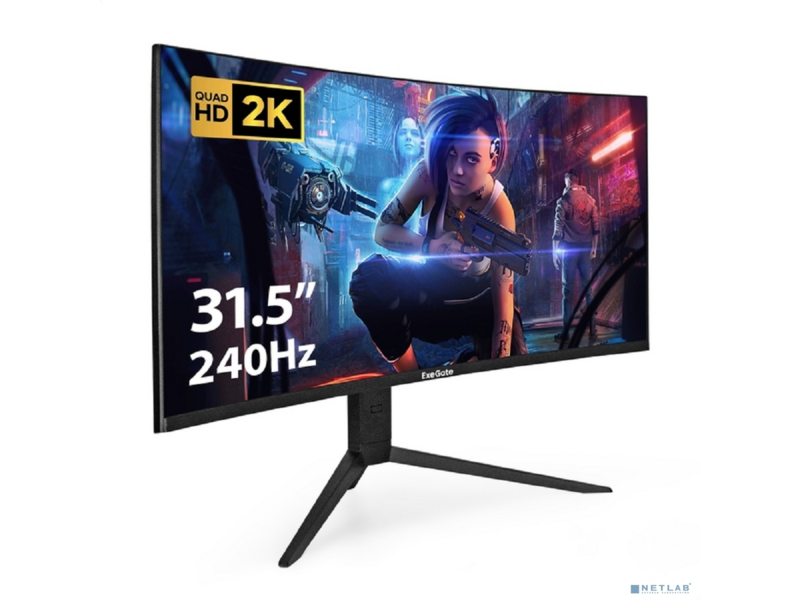 LCD ExeGate 31.5" EC3207TA Combat {VA Curved 2560x1440 240Hz 1ms 300cd 3000:1 178/178 HDMI 2xDisplayPort USB HAS pivot} [EX297503RUS]