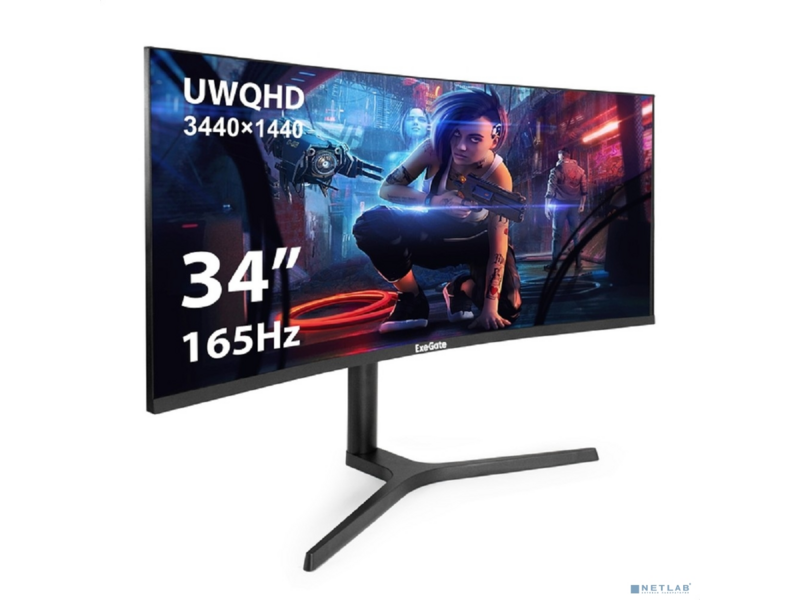 LCD ExeGate 34" EC3400TA Combat {VA Curved 3440x1440 165Hz 1ms 21:9 300cd 4000:1 178/178 2xHDMI2.0 2xDisplayPort RGB-подсветка HAS VESA} [EX297580RUS]