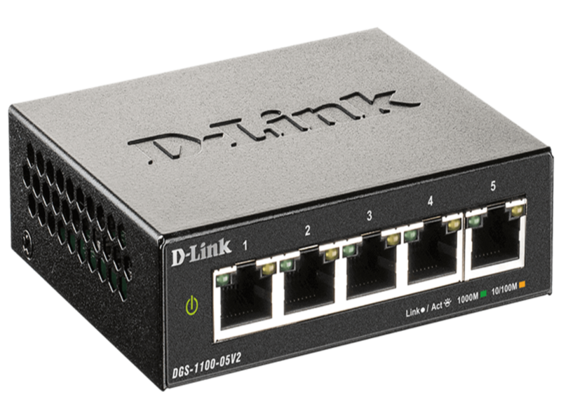 Коммутатор D-Link Настраиваемый L2 коммутатор, 5х1000Base-T