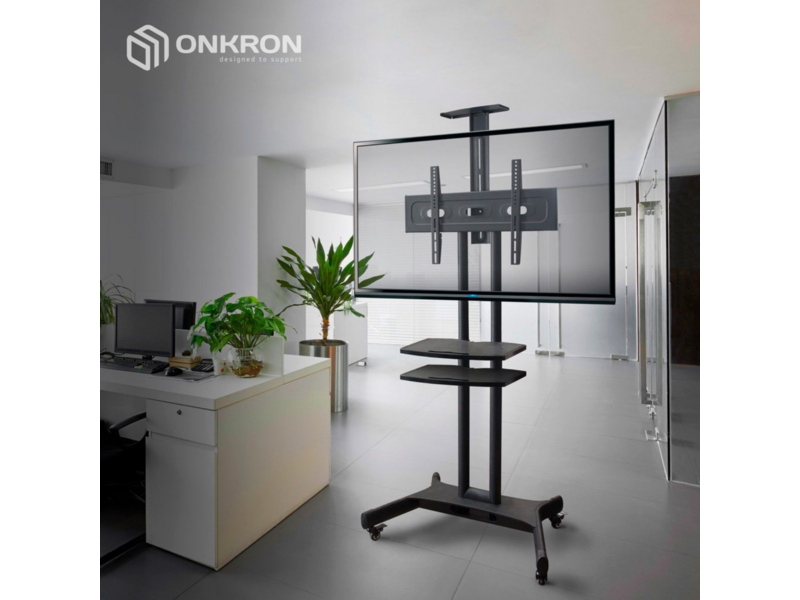 Подставка для телевизора Onkron TS1552 черный 40"-70" макс.60.5кг напольный мобильный