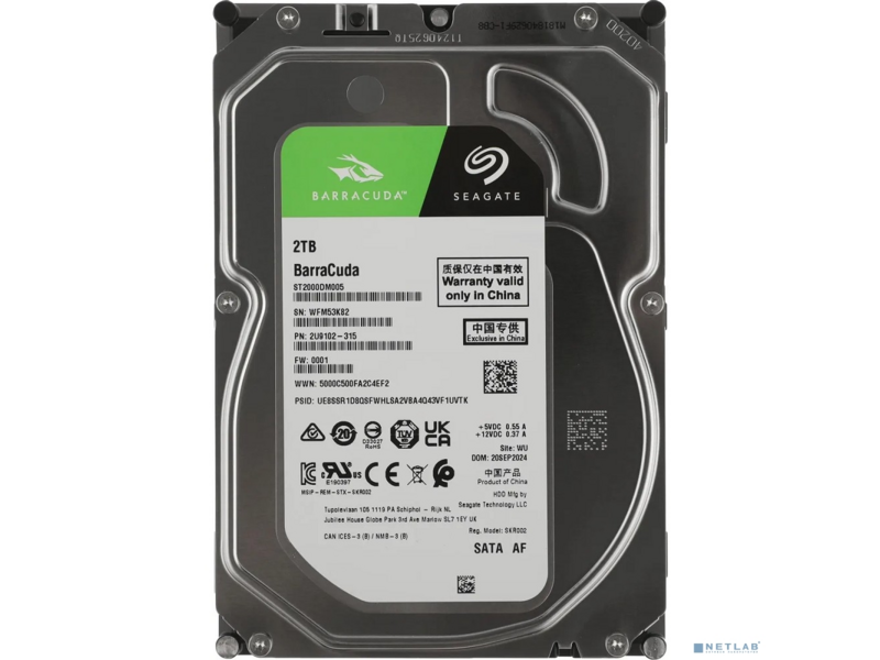 2TB Seagate Barracuda (ST2000DM005) {SATA 6 Гбит/с, 5400 rpm, 256mb buffer}