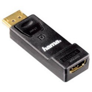 Переходник аудио-видео Hama Ultra HD DisplayPort (m)/HDMI (f) Позолоченные контакты черный (00054586)