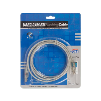 Кабель Ningbo USB A(m) USB B(m) 1.8м прозрачный (блистер)