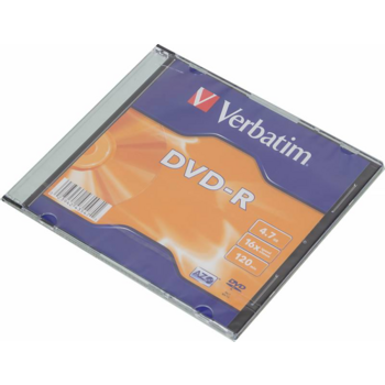 Диск DVD-R Verbatim 4.7Gb 16x Slim case (1шт)
