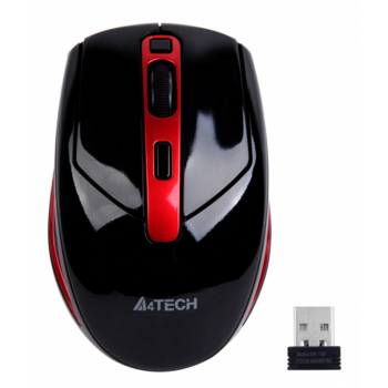 Мышь A4Tech G11-590FX черный/красный оптическая (2000dpi) беспроводная USB (5but)