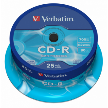 Verbatim Диски CD-R 25 шт. 52-x 700Mb, Cake Box (43432)