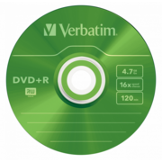 Verbatim Диски DVD+R 16х, 4.7Gb, Colour (Slim Case, 5шт.) (43556)