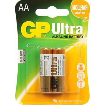 Батарея GP Ultra Alkaline 15AU LR6 AA (2шт)