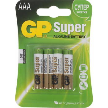 Батарея GP Super Alkaline 24A LR03 AAA (4шт) блистер