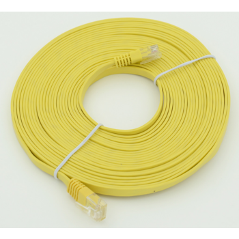 Патч-корд Flat cat5E molded 7.5м желтый RJ-45 (m)-RJ-45 (m)