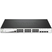 D-Link DGS-1210-28P/ME/A1A Управляемый коммутатор 2 уровня с 24 портами 10/100/1000Base-T и 4 портами 1000Base-X SFP (порты 1–4 с поддержкой PoE 802.3af/802.3at (30 Вт), порты 5–24 с поддержкой PoE