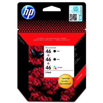 Картридж Cartridge HP 46 для Deskjet 2020hc 2020/2029/2520hc/ 2520/2529/4729 (набор 2шт. CZ637AE и 1шт CZ638AE) (1500 стр.)