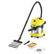 Строительный пылесос Karcher WD4 Premium 1000Вт (уборка: сухая/сбор воды) желтый