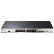 D-Link DGS-3120-24PC/B1ARI, PROJ L3 Managed Switch with 20 10/100/1000Base-T ports and 4 100/1000Base-T/SFP combo-ports and 2 10GBase-CX4 ports (24 PoE ports 802.3af/802.3at (30 W), PoE Budget 370W