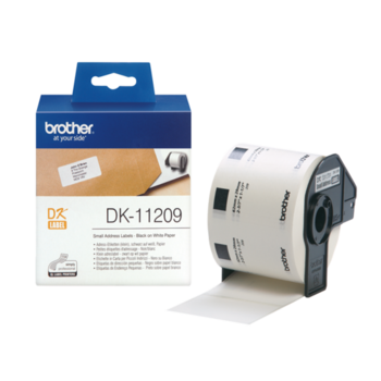 Картридж для принтеров Brother DK11209: для печати наклеек черным на белом фоне, 29 мм х 62 мм. 800 в рул
