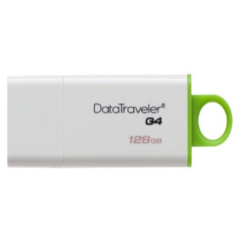 Флеш Диск Kingston 128Gb DataTraveler G4 DTIG4/128GB USB3.0 белый/зеленый